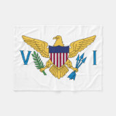 愛国的なアメリカヴァージン諸島国旗 フリースブランケット (正面(横))