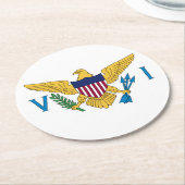 愛国的なアメリカヴァージン諸島国旗 ラウンドペーパーコースター (アングル)
