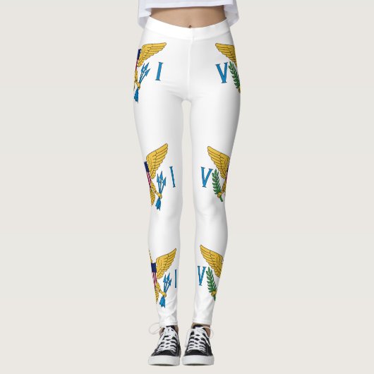 愛国的なアメリカヴァージン諸島国旗 レギンス (正面)