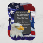 愛国的なアメリカ人の結婚式 招待状 (正面/裏面)