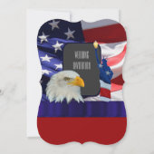 愛国的なアメリカ人の結婚式 招待状 (裏面)