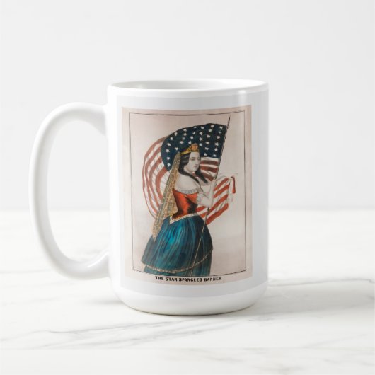 愛国的なアメリカ人女性 | アメリカ国旗 | アメリカ250周年 コーヒーマグカップ (左)
