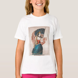 愛国的なアメリカ人女性 | アメリカ国旗 | アメリカ250周年 Tシャツ
