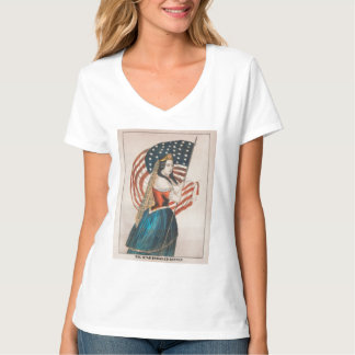 愛国的なアメリカ人女性 | アメリカ国旗 Tシャツ