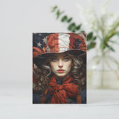 愛国的なアメリカ人女性 ポストカード (スタンド正面)