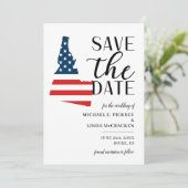 愛国的なアメリカ合衆国アイダホ州の目的地ウェディング セーブザデート (スタンド正面)