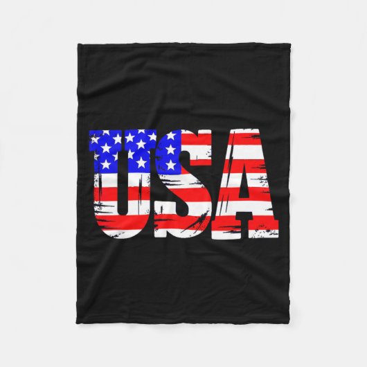 愛国的なアメリカ合衆国アメリカ国旗 フリースブランケット (正面)
