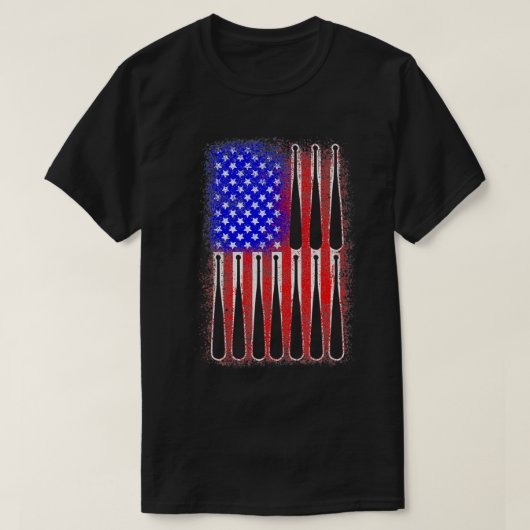 愛国的なアメリカ合衆国国旗のヴィンテージ7月4日Baseb Tシャツ (デザイン正面)