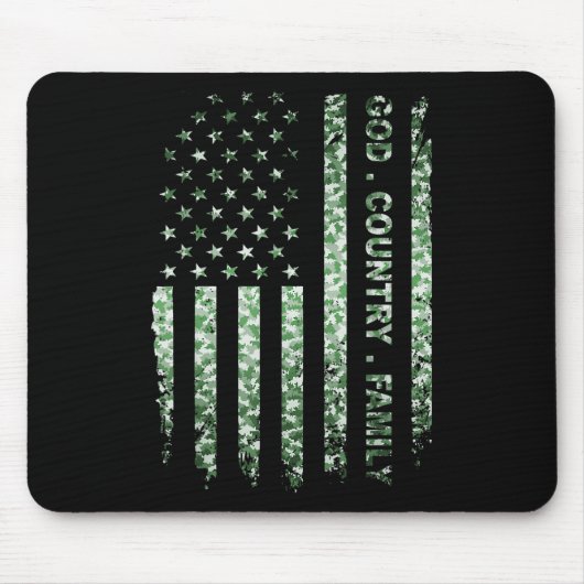 愛国的なアメリカ合衆国国旗の神の家族国 マウスパッド (正面)
