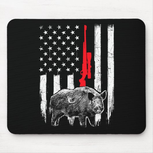 愛国的なアメリカ合衆国国旗 – ボア狩りワイルドホ マウスパッド (正面)