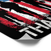 愛国的なアメリカ国旗ありがとうあなた男性への女性キ ポスター (角)