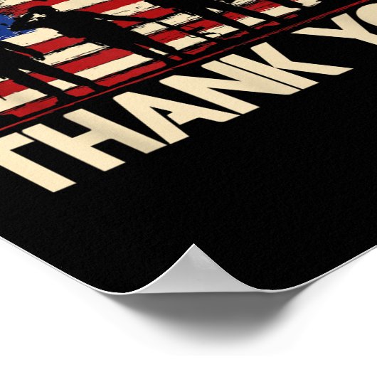 愛国的なアメリカ国旗ありがとう退役軍人 ポスター (角)