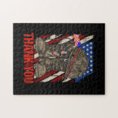 愛国的なアメリカ国旗ありがとう ジグソーパズル (横)