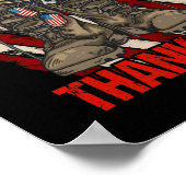 愛国的なアメリカ国旗ありがとう ポスター (角)