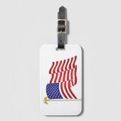愛国的なアメリカ国旗とワシ ラゲッジタグ (正面縦)