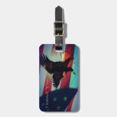 愛国的なアメリカ国旗とワシ ラゲッジタグ (正面縦)