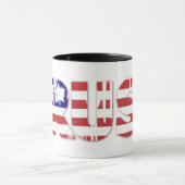 愛国的なアメリカ国旗と信頼の文字 マグカップ (中央)