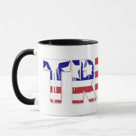 愛国的なアメリカ国旗と信頼の文字 マグカップ