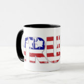 愛国的なアメリカ国旗と信頼の文字 マグカップ (正面左)