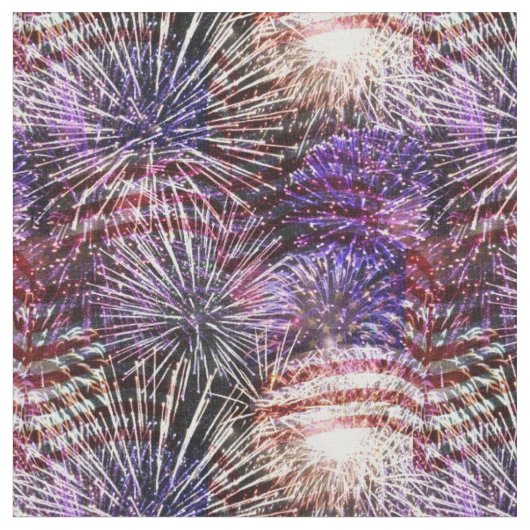 愛国的なアメリカ国旗と花火7月4日 ファブリック (クローズアップ)