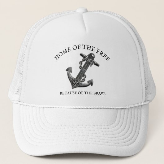 愛国的なアメリカ国旗のいかり航海の海賊 キャップ (正面)