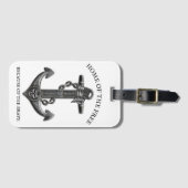 愛国的なアメリカ国旗のいかり航海の海賊 ラゲッジタグ (正面横)