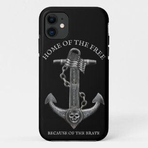 愛国的なアメリカ国旗のいかり航海の海賊 iPhone 11 ケース