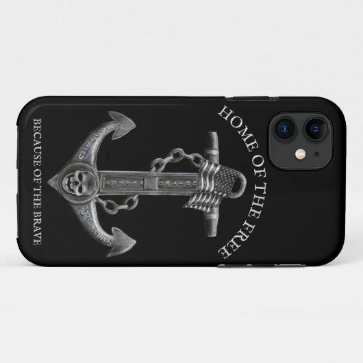 愛国的なアメリカ国旗のいかり航海の海賊 Case-Mate iPhoneケース (裏面(横))