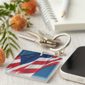 愛国的なアメリカ国旗のアクリルキーホルダー キーホルダー (正面右)