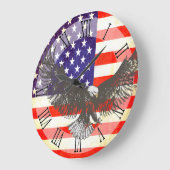 愛国的なアメリカ国旗のイーグルローマの壁時計 ラージ壁時計 (傾斜)