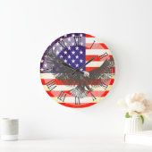 愛国的なアメリカ国旗のイーグルローマの壁時計 ラージ壁時計 (ホーム)