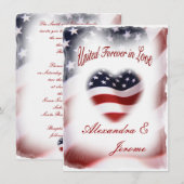 愛国的なアメリカ国旗のウェディング 招待状 (正面/裏面)