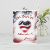 愛国的なアメリカ国旗のウェディング 招待状 (スタンド正面)