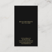 愛国的なアメリカ国旗のエレガント金ゴールドアクセント黒 名刺 (裏面)