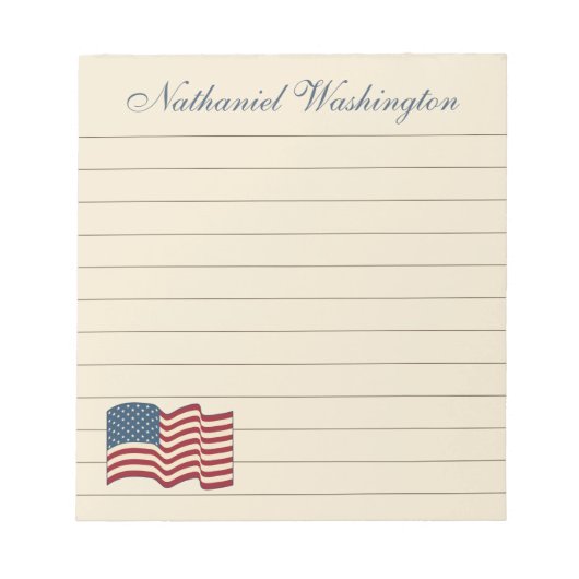 愛国的なアメリカ国旗のオフィスのキッチンメモ帳 ノートパッド (正面)
