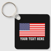 愛国的なアメリカ国旗のカスタムメタルキーチェーン キーホルダー (正面)