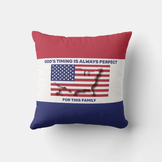 愛国的なアメリカ国旗のカスタム家族の名前 クッション (裏面)