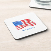 愛国的なアメリカ国旗のカスタム コースター (左側)