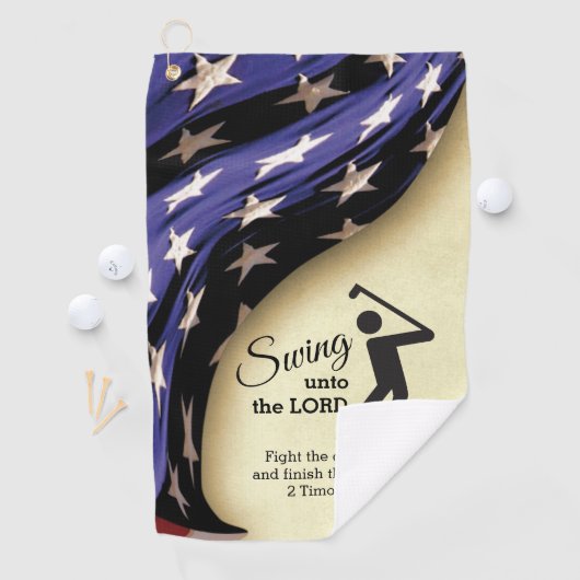 愛国的なアメリカ国旗のクリスチャン ゴルフタオル (インサイチュ)