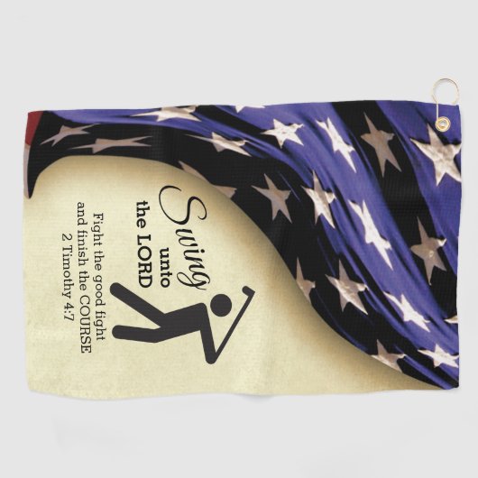 愛国的なアメリカ国旗のクリスチャン ゴルフタオル (横)
