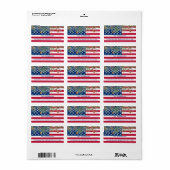 愛国的なアメリカ国旗のクリスマス差出人住所 ラベル (フルシート)