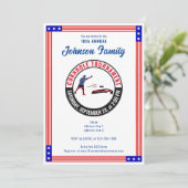 愛国的なアメリカ国旗のサックトコーンホールトーナメント 招待状 (スタンド正面)