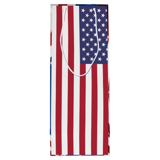 愛国的なアメリカ国旗のスターとストライプ ワインギフトバッグ (裏面)