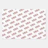 愛国的なアメリカ国旗のスターストライプ赤白青 ラッピングペーパーシート (正面3)