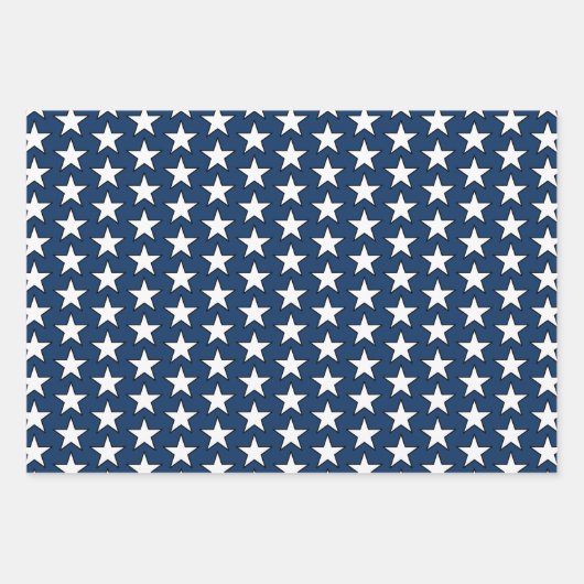 愛国的なアメリカ国旗のスターストライプ赤白青 ラッピングペーパーシート (正面)