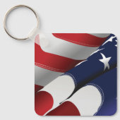愛国的なアメリカ国旗のデザインスターとストライプ キーホルダー (正面)