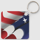 愛国的なアメリカ国旗のデザインスターとストライプ キーホルダー (裏面)