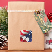 愛国的なアメリカ国旗のデザインスターとストライプ スクエアシール