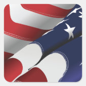 愛国的なアメリカ国旗のデザインスターとストライプ スクエアシール (正面)