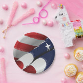 愛国的なアメリカ国旗のデザインスターとストライプ ペーパープレート (パーティー)